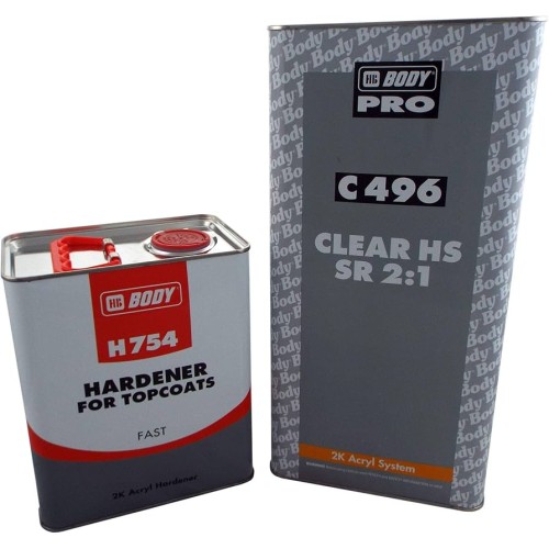 2k Clear Lacquer 496 & H754 HB Body Scratch Resistant Super Gloss 7.5Litre kit