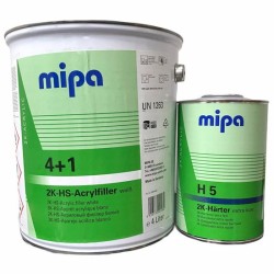 White Mipa 4 + 1 Acrylfiller 2K HS High Build Primer Filler 4L and 1L Hardener