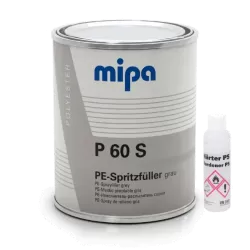 MIPA P60 S 2K POLYESTER SPRAY FILLER 1L Grey ULTRA HIGH BUILD REFACE PUTTY